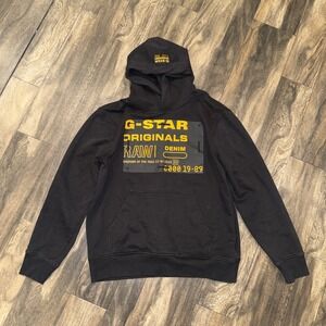 G-Star Raw Distressed Originals Pullover Graphic Hoodie Men's Size L